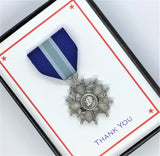 Family Recognition Medals - Silver and Blue (Pewter)